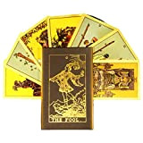 carte angeli, tarocchi, carte numeriche, mazzo di carte dei tarocchi in oro di lusso impermeabile in PVC - 78 carte ...