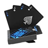 Carte da gioco professionali nere, carte da poker impermeabili, carte da gioco in plastica alta qualità in plastica per il ...