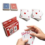 Carte da Gioco Ramino, Mazzo di Carte Francesi – 2 Mazzi da 52 Carte + 2 Matte Rosso/Blu – Poker, ...