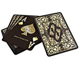 Carte da Poker in plastica nera Edizione nera - Alta brillantezza - con due caratteri d'angolo - Gioco di carte ...