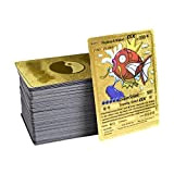 Carte Lucide Placcate in Oro Arcobaleno, 55 PCS Super Carte Vmax, Nessuna Duplicata Flash Divertente Carte, Mazzi e Set di ...