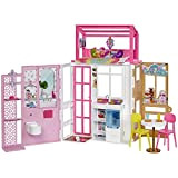 Casa Barbie a 2 piani con accessori giocattolo, regalo per ragazze e ragazzi +3 anni (Mattel HCD47)