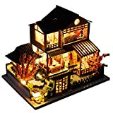 Casa delle bambole in legno in miniatura giapponese/mare/mercato automobilistico fai da te Kit casa delle bambole per villa modello 3D ...