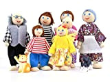 Casa delle bambole in legno Persone di 7 figure e 2 animali domestici, Famiglia Bambole Piccole figure Giocattoli per Bambini ...
