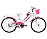 Casadei Bicicletta MTB LY20SC per Bambina, 20" Acciaio Senza Cambio, 1V, Bimba Bike (Bianco Rosa)