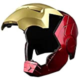 Casco di Iron Man Marvel, con Occhi Che brillano, Marvel Legends Series Casco Elettronico Iron Man, Portatile, Oro/Rosso (Color : ...