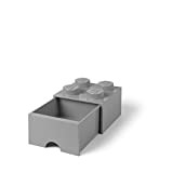 Cassettiera Mattoncino Lego 4 Bottoni, 1 Cassetto, Cassa Portaoggetti Impilabile, 4.7 L