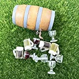 Cayway Accessori da Cucina per Casa Delle Bambole, Set di Bottiglie di Vino in Miniatura, Mini Botte, Bottiglie e Bicchieri ...