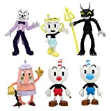 CeFoney Cuphead Action Figures, 6 Pezzi Cuphead Mugman Mecup e Brocup Anime Figure Statue Model PVC Doll Ornament per Bambini ...