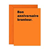 Central 23 Carte grossière pour lui - Humour - Carte d'anniversaire orange pour homme - Carte de voeux humoristique pour ...