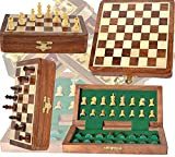 Chess Bazar - Magnetic Travel Pocket Chess Set - Staunton 7 X 7 Inch Folding Game Board Handmade in Fine ...