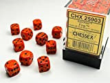 Chessex Chx-25903 Set 36 Dadi 6 Facce, 12 mm, Puntinati Fire, Multicolore, CHX25903