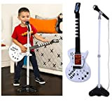 chitarra elettrica per bambini con asta e microfono set karaoke strumenti musicali giocattolo rock con luci
