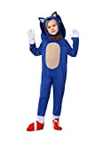 Churgigi Costume Sonic Bambino 4-10 anni, Vestito Carnevale Sonic per Ragazze e Ragazzi, Halloween Cosplay