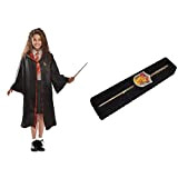 Ciao-Hermione Granger costume travestimento bambina originale Harry Potter, Colore Nero, 11729.7-9 & Bacchetta Hermione Granger (30cm) con Stemma Gryffindor in ...