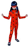 Ciao-Ladybug Costume Travestimento Bambina Originale Miraculous (Taglia 3-4 Anni) con Mascherina, Colore Rosso, Nero, 11736.3-4