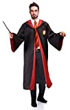 Ciao-Mantello Gryffindor Deluxe Originale Harry Potter (Taglia Unica Adulto) con Stemma Ricamato e Cravatta, Colore Nero, Rosso, 11770