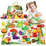 Cibo Giocattolo per Bambini 3+ Anni,Frutta e Verdura Giocattolo per Tagliare,Accessori Cucina Giocattolo, Giochi di Ruolo Regalo per Bambini Bambina…