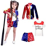 CICCB-DAMOY Ragazza Harlequin Outfit del Vestito Operato dai Bambini delle Ragazze Carnevale di Halloween FancyDress (rosso, XL=130-140 cm)