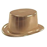 Cilindro metallizzato oro cappello in plastica chorus line