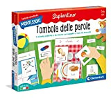 Clementoni - 16268 - Montessori - Tombola delle Parole - Made in Italy, gioco Montessori 3 anni, gioco educativo metodo ...