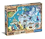 Clementoni - 39666 - Puzzle Disney Maps - Disney Frozen - 1000 pezzi - Made in Italy, puzzle adulti 1000 ...