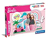 Clementoni- Barbie Supercolor Puzzle-Barbie-104 Pezzi Sagomato, Shaped, Puzzle Bambini 4 Anni-Made in Italy, Multicolore, 27163