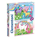Clementoni-Clementoni-24754-Supercolor-Unicorno Brilliant-2 x 20 pièces Supercolor Puzzle-Unicorno-2x20 Pezzi, Multicolore, 24754