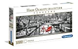 Clementoni Collection Panorama Puzzle Amsterdam Bicycle, 1000 Pezzi, Colore Cranberry, 39440