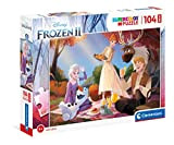 Clementoni Disney Frozen Supercolor 2-104 maxi pezzi-Made in Italy, puzzle bambini 4 anni+, Multicolore, 23757