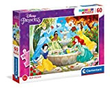 Clementoni Disney Princess Supercolor Princess-60 pezzi-Made in Italy, puzzle bambini 5 anni+, Multicolore, 26064