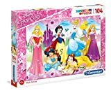 Clementoni-Le Principesse Disney & Sofia Disney Princess Supercolor Puzzle, Multicolore, 104 Pezzi, 27086