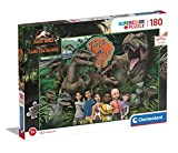 Clementoni Park Supercolor Jurassic World Camp Cretaceous, serie Netflix 180 pezzi-Made in Italy, bambini 7 anni, puzzle cartoni animati, Multicolore, ...