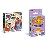 Clementoni- Party Games-Caccia al Tesoro Gioco da Tavolo, Multicolore, 16153 & Mimo, Carte da Gioco per Bambini, Multicolore, 16174