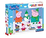 Clementoni Peppa Pig Supercolor Pig-104 maxi pezzi-Made in Italy, puzzle bambini 4 anni+, Multicolore, 23752