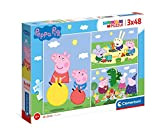 Clementoni Peppa Pig Supercolor Pig-3x48 (3 48 pezzi) -Made in Italy, puzzle bambini 4 anni+, Multicolore, 25263