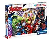 Clementoni- Puzzle Brilliant Marvel 104pzs Avengers Supercolor Brilliant-Marvel-104 Pezzi-Made in Italy, Bambini 6 Anni+, Multicolore, One size, 20181