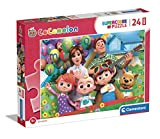 Clementoni- Puzzle Maxi Cocomelon 24pzs Supercolor Puzzle-Cocomelon-24 Pezzi-Made in Italy, 3 Anni, Bambini Cartoni Animati, Multicolore, Medium, 24227