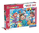 Clementoni- Puzzle Maxi Cocomelon 24pzs Supercolor Puzzle-Cocomelon-24 Pezzi-Made in Italy, 3 Anni, Bambini Cartoni Animati, Multicolore, Medium, 24225