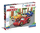 Clementoni- Puzzle Maxi Mickey Disney 24pzs Supercolor Mickey-24 Pezzi-Made in Italy, Bambini 3 Anni, Cartoni Animati, Topolino, Multicolore, Medium, 24229