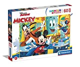 Clementoni- Puzzle Maxi Mickey Disney 60pzs Supercolor Mickey-60 Pezzi-Made in Italy, Bambini 4 Anni, Cartoni Animati, Topolino, Tessere Grandi, Multicolore, ...