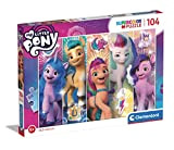 Clementoni- Puzzle My Little Pony 104pzs Supercolor Pony-104 Pezzi-Made in Italy, 6 Anni, Cartoni Animati, Animali Bambini, Multicolore, Medium, 25732