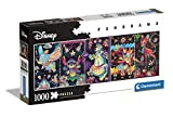 Clementoni- Puzzle Panorama Classics Disney 1000pzs Does Not Apply Posters-1000 Made in Italy, 1000 Pezzi, panoramico, Vintage, Divertimento per Adulti, ...