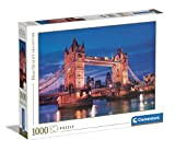 Clementoni- Puzzle Tower Bidge 1000pzs Does Not Apply Collection Bridge At Night-1000 Made in Italy, 1000 Pezzi, paesaggi, Città, Londra, ...