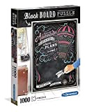 Clementoni- Puzzle Travel Black Board 1000pzs Does Not Apply Never Stop Exploring-1000 Pezzi, Multicolore, One size, 39478