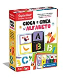Clementoni- Sapientino-Gioca e Crea: L'alfabeto-Stencil e Lettere Puzzle da comporre, Gioco educativo per Imparare Alfabeto, Bambini 3-6 Anni, Made in ...
