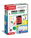 Clementoni- Sapientino-Gioca e Crea Stencil e cifre Puzzle da comporre, Gioco educativo per Imparare i Numeri, Bambini 3-6 Anni, Made ...