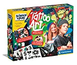 Clementoni- Science & Play Fun-Tattoo Art-Kit Tatuaggi, Giocattoli Educativi E Scientifici, Regalo per Bambini età 8, Versione Inglese-Made in Italy, ...