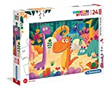 Clementoni Supercolor Puzzle-Dinosauri-24 pezzi Maxi, Multicolore, 28506