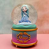 Cloudlesscc Carillon Crystal Ball Music Box Glass Ball Floating Snowflake Girl Girlfriend Birthday Gift-Yellow Scatole Musicali (Color : Blue)